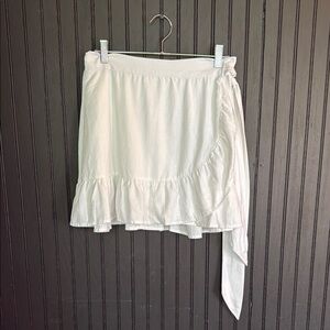 Aerie White Wrap Mini Skirt